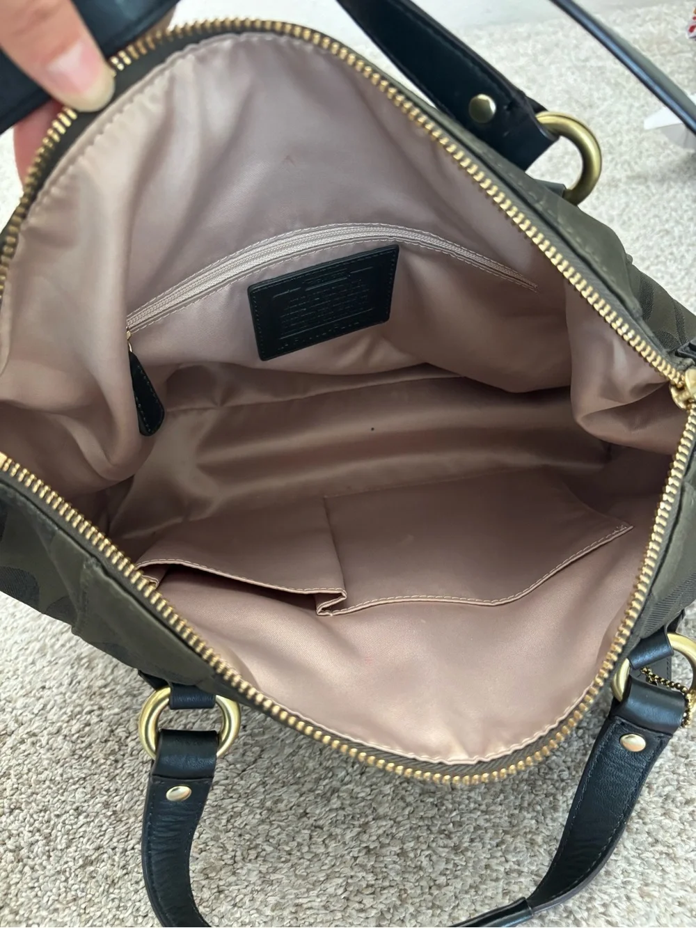 Coach Signature Satchel in Dark Brown and Black